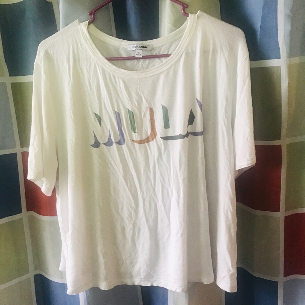 White oversized crop t-shirt